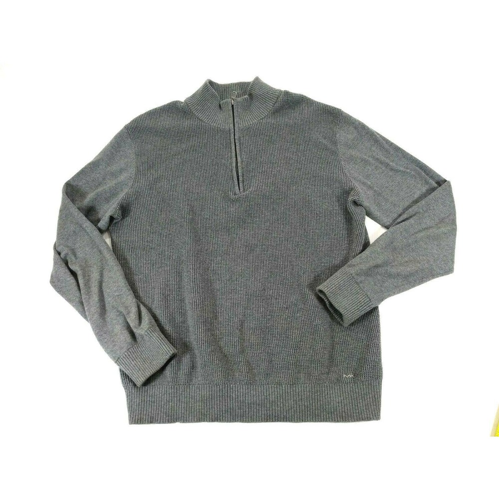 Men's Michael Kors Quarter Zip Shirt Grey Sz M